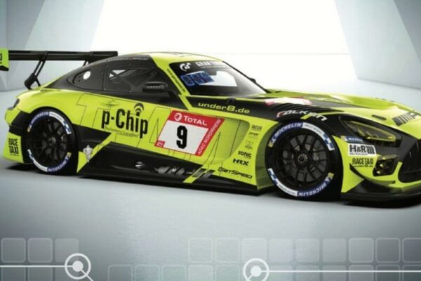 Nürburgring race car with tracking chips installed