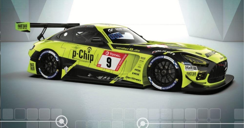 Nürburgring race car with tracking chips installed